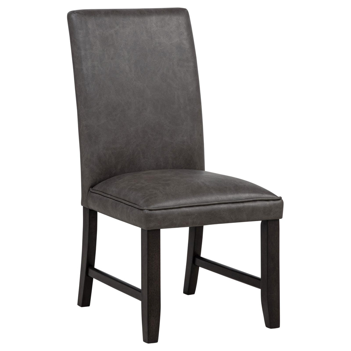 Averill Faux Leatherette Upholstered Dining Side Chair Dark Grey (Set of 2)
