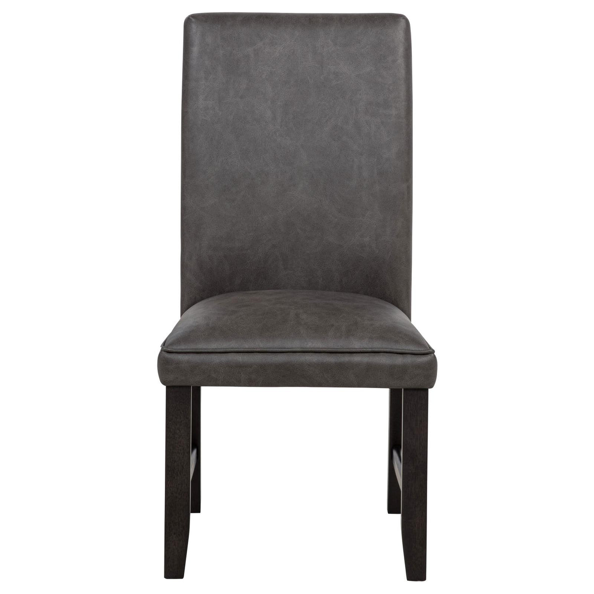 Averill Faux Leatherette Upholstered Dining Side Chair Dark Grey (Set of 2)