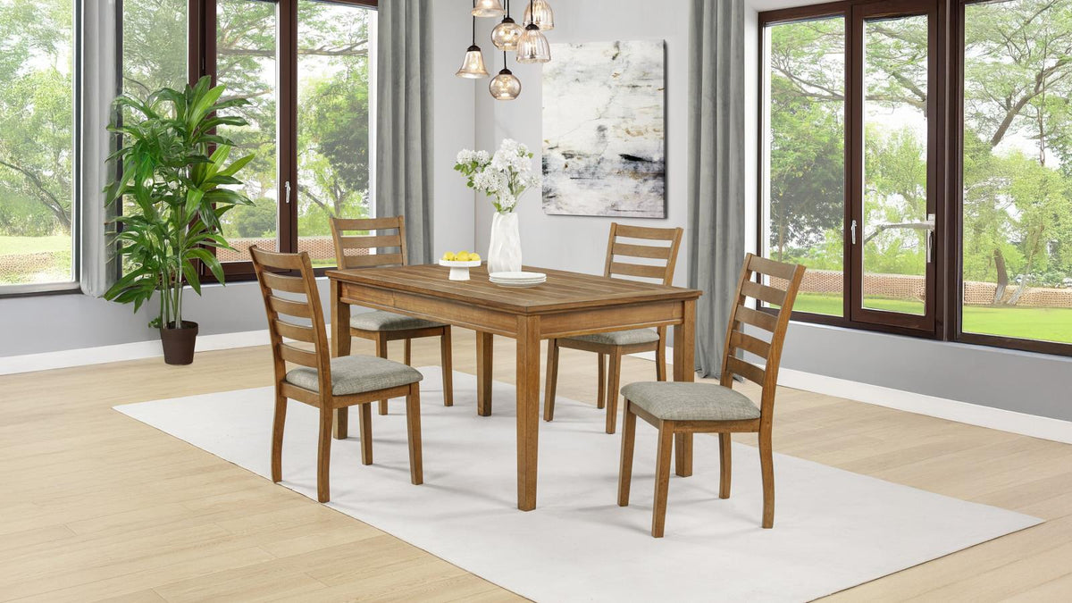 Atwood Rectangular Wood Dining Set Warm Brown