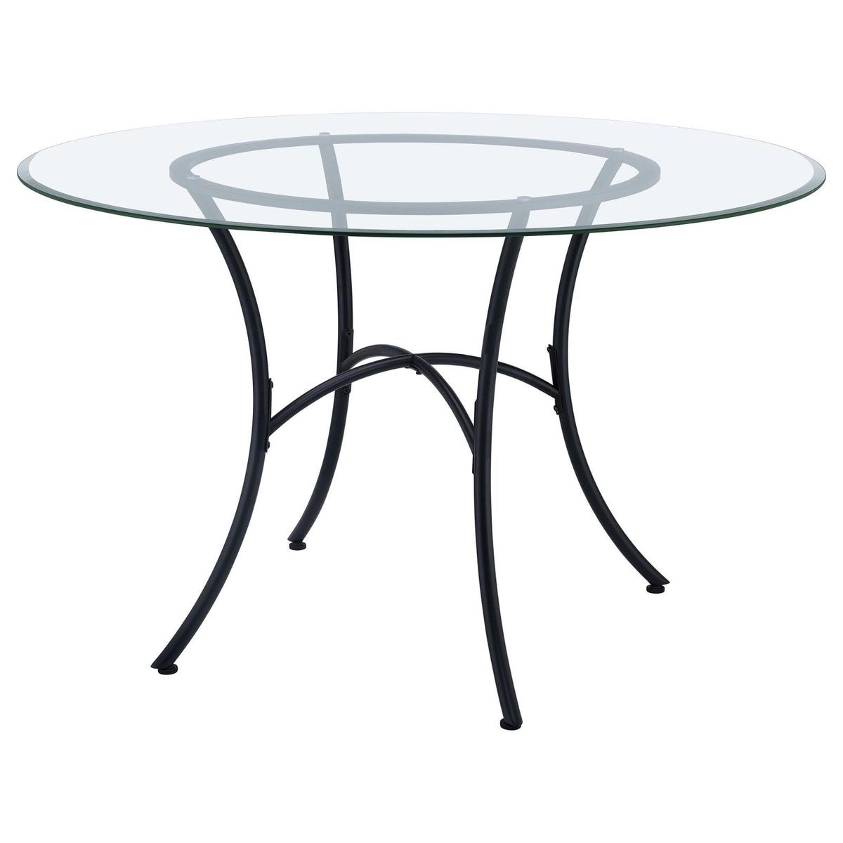 Kline 48-inch Round Glass Top Dining Table Matte Black