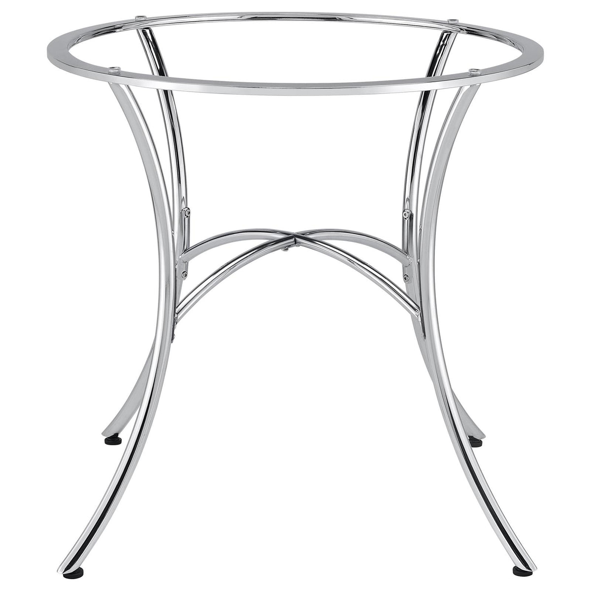 Kline Curved Metal Dining Table Base Chrome