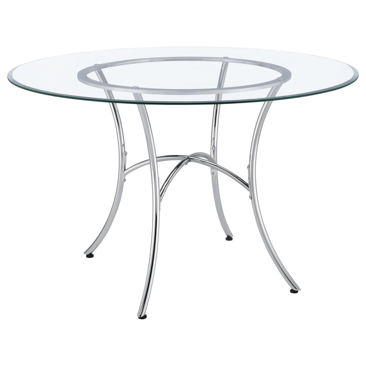 Kline 48-inch Round Glass Top Dining Table Chrome