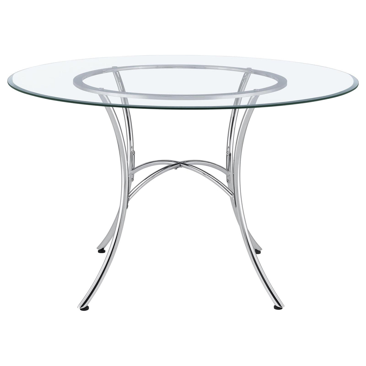 Kline 48-inch Round Glass Top Dining Table Chrome
