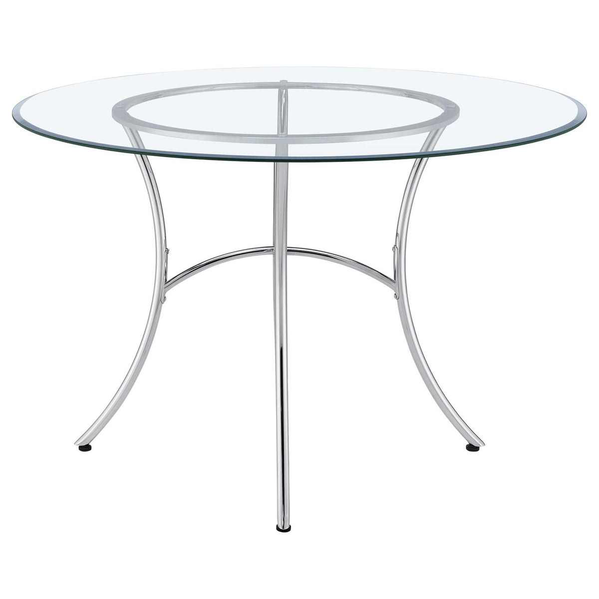 Kline 48-inch Round Glass Top Dining Table Chrome