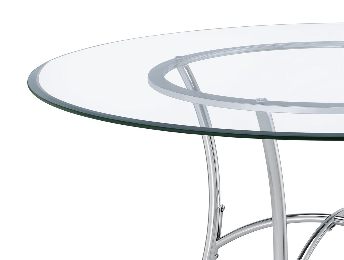 Kline 48-inch Round Glass Top Dining Table Chrome