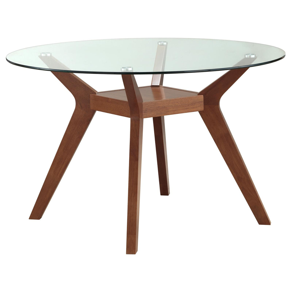 Paxton Round Glass Top Dining Table Set Brown