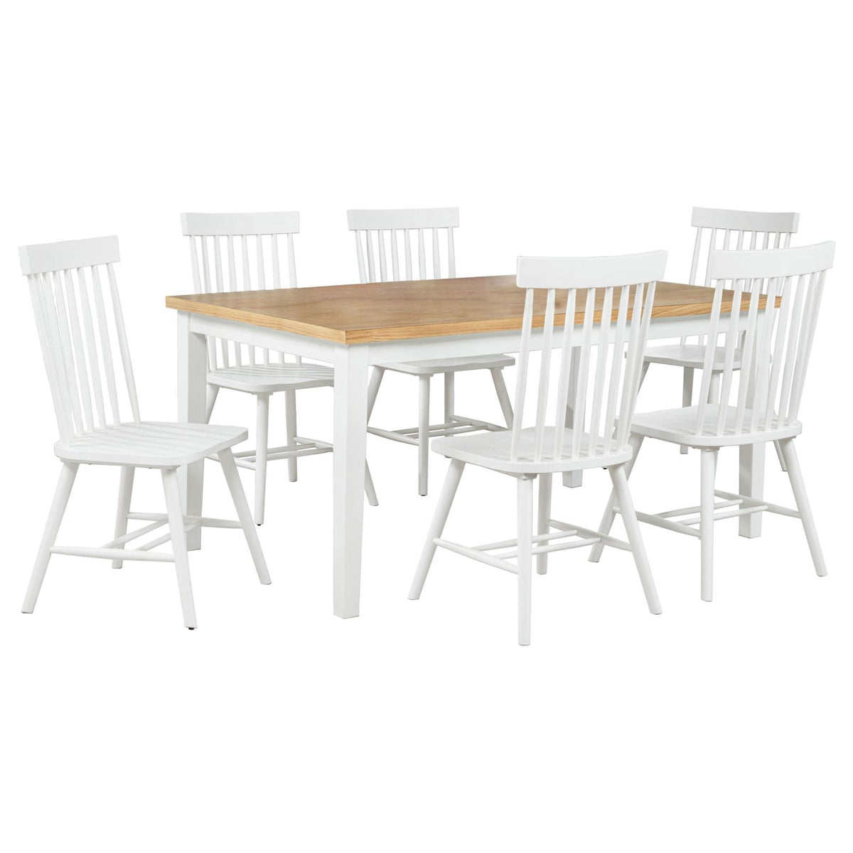 Andrews Rectangular Dining Set Light Ash and White