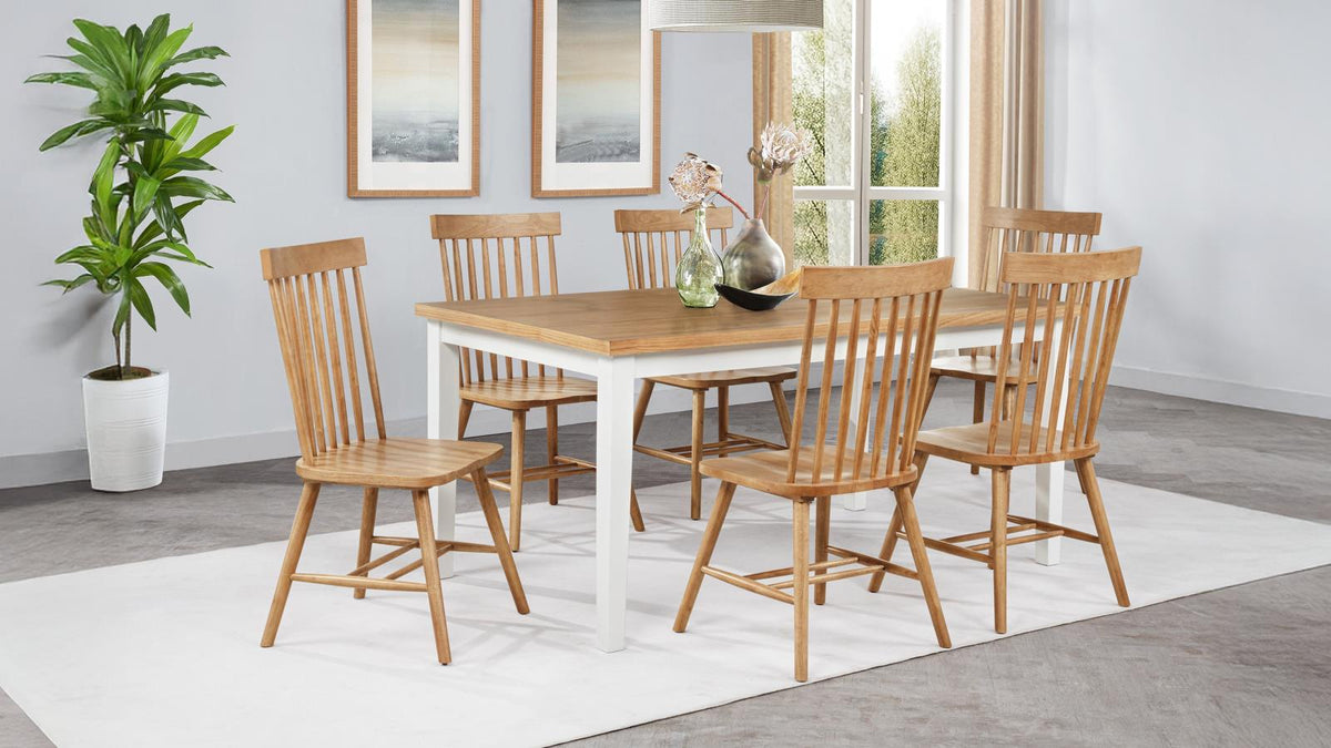 Andrews Rectangular Dining Set Light Ash and White