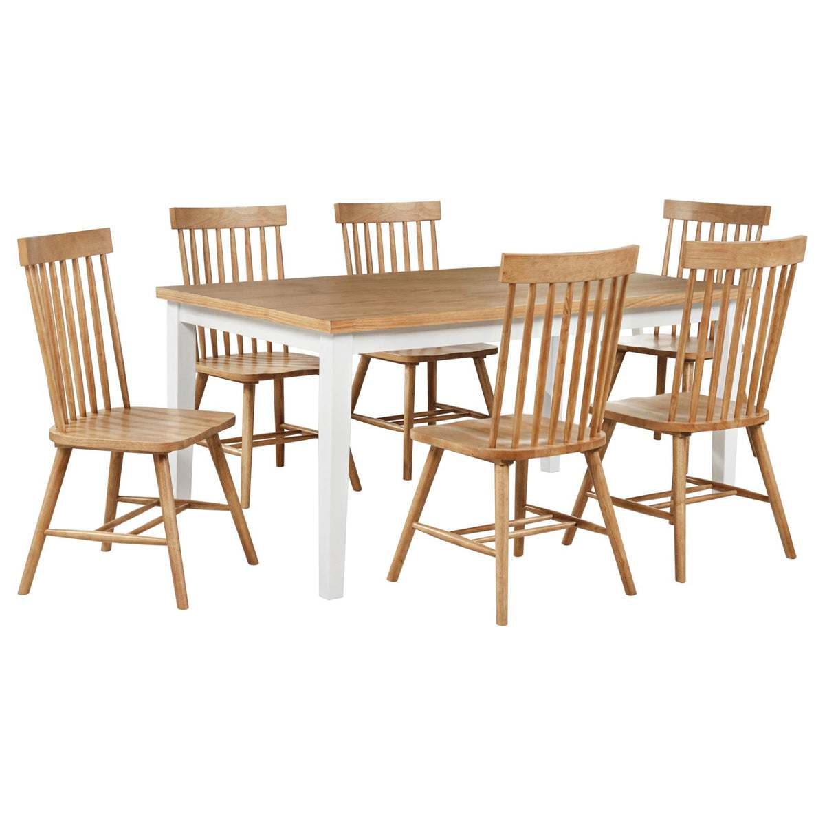 Andrews Rectangular Dining Set Light Ash and White
