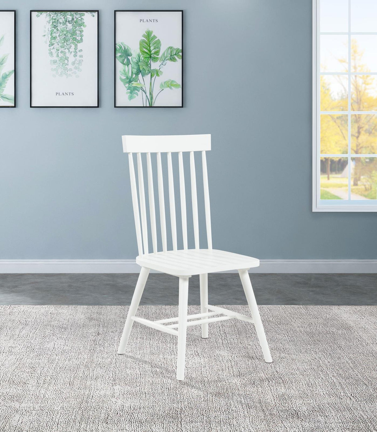 Andrews Windsor Spindle Back Dining Side Chair White (Set of 2)