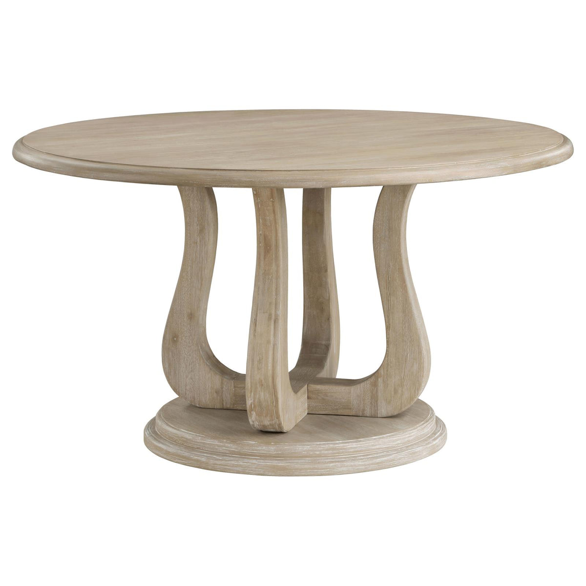 Trofello 5-Piece Farmhouse Round Pedestal Dining Set White Washed