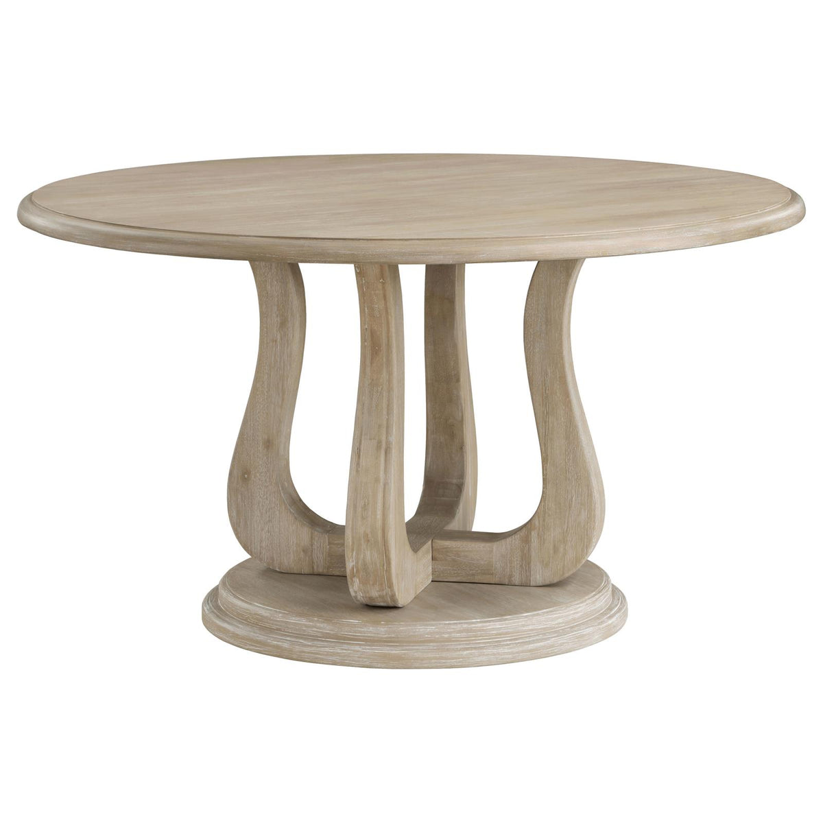 Trofello 5-Piece Farmhouse Round Pedestal Dining Set White Washed