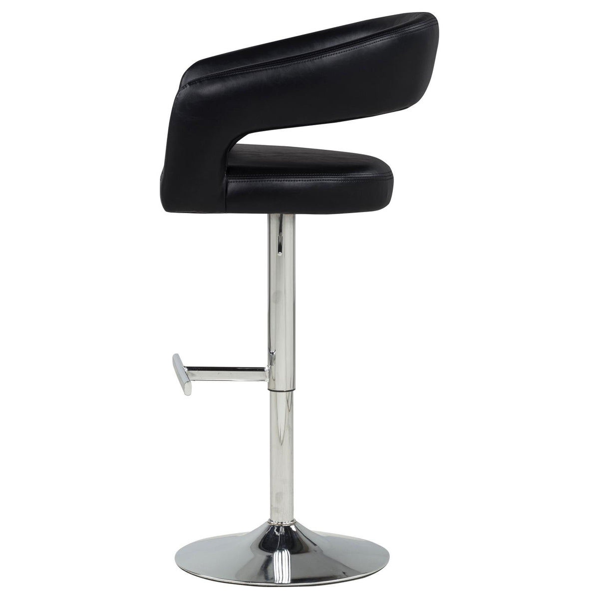 Travia Leatherette Upholstered Adjustable Bar Stool Black