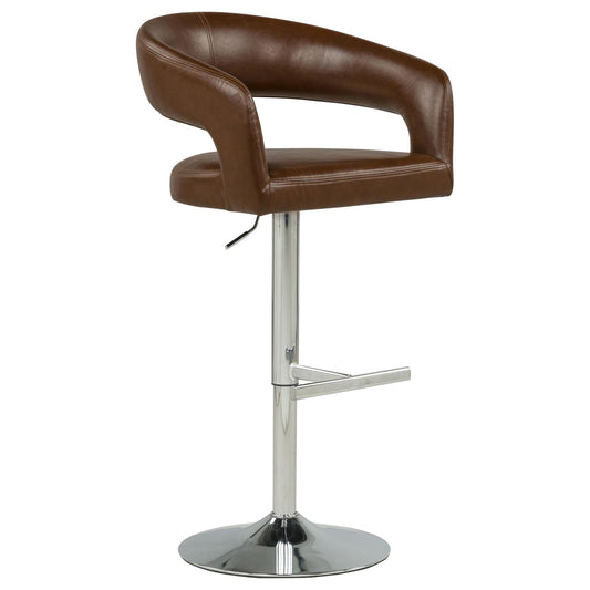 Travia Leatherette Upholstered Adjustable Bar Stool Cocoa Brown