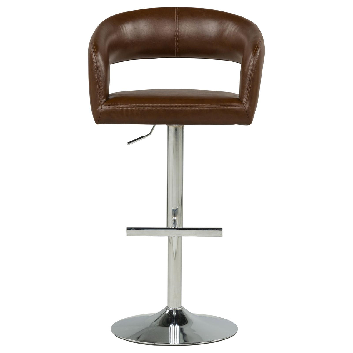 Travia Leatherette Upholstered Adjustable Bar Stool Cocoa Brown