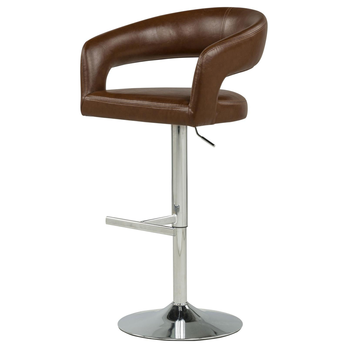 Travia Leatherette Upholstered Adjustable Bar Stool Cocoa Brown
