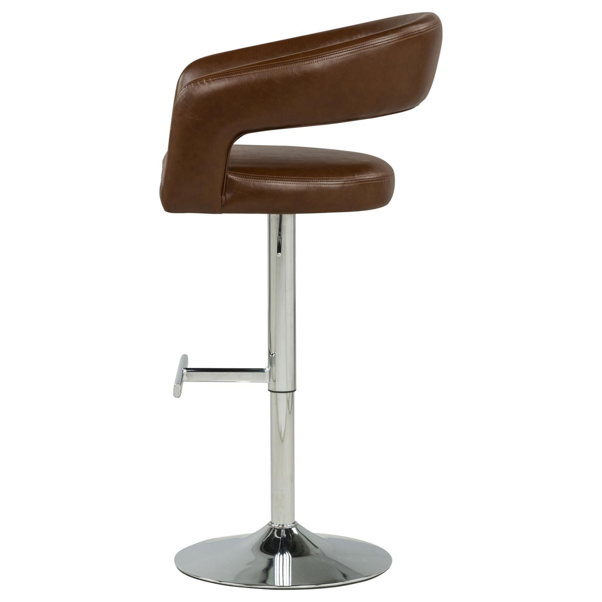 Travia Leatherette Upholstered Adjustable Bar Stool Cocoa Brown