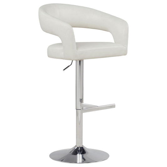 Travia Leatherette Upholstered Adjustable Bar Stool Ivory