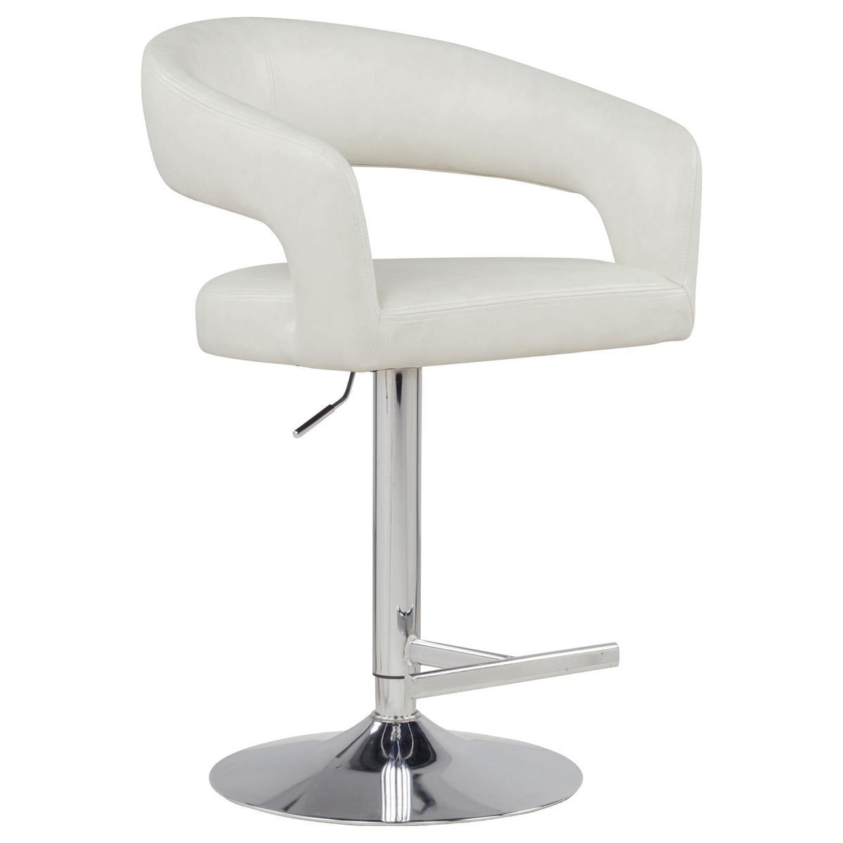 Travia Leatherette Upholstered Adjustable Bar Stool Ivory