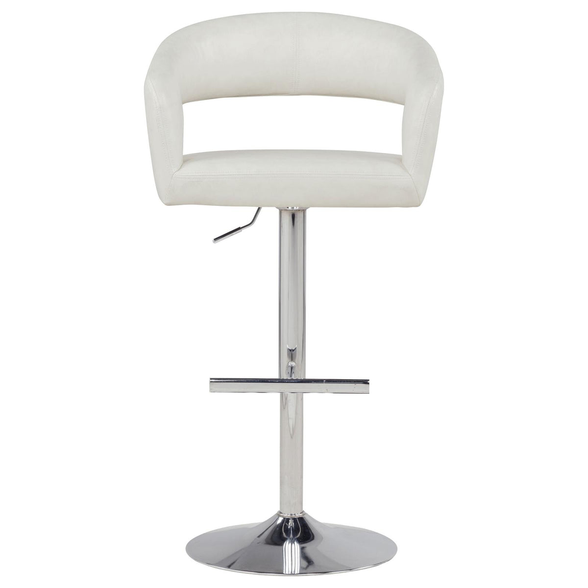 Travia Leatherette Upholstered Adjustable Bar Stool Ivory