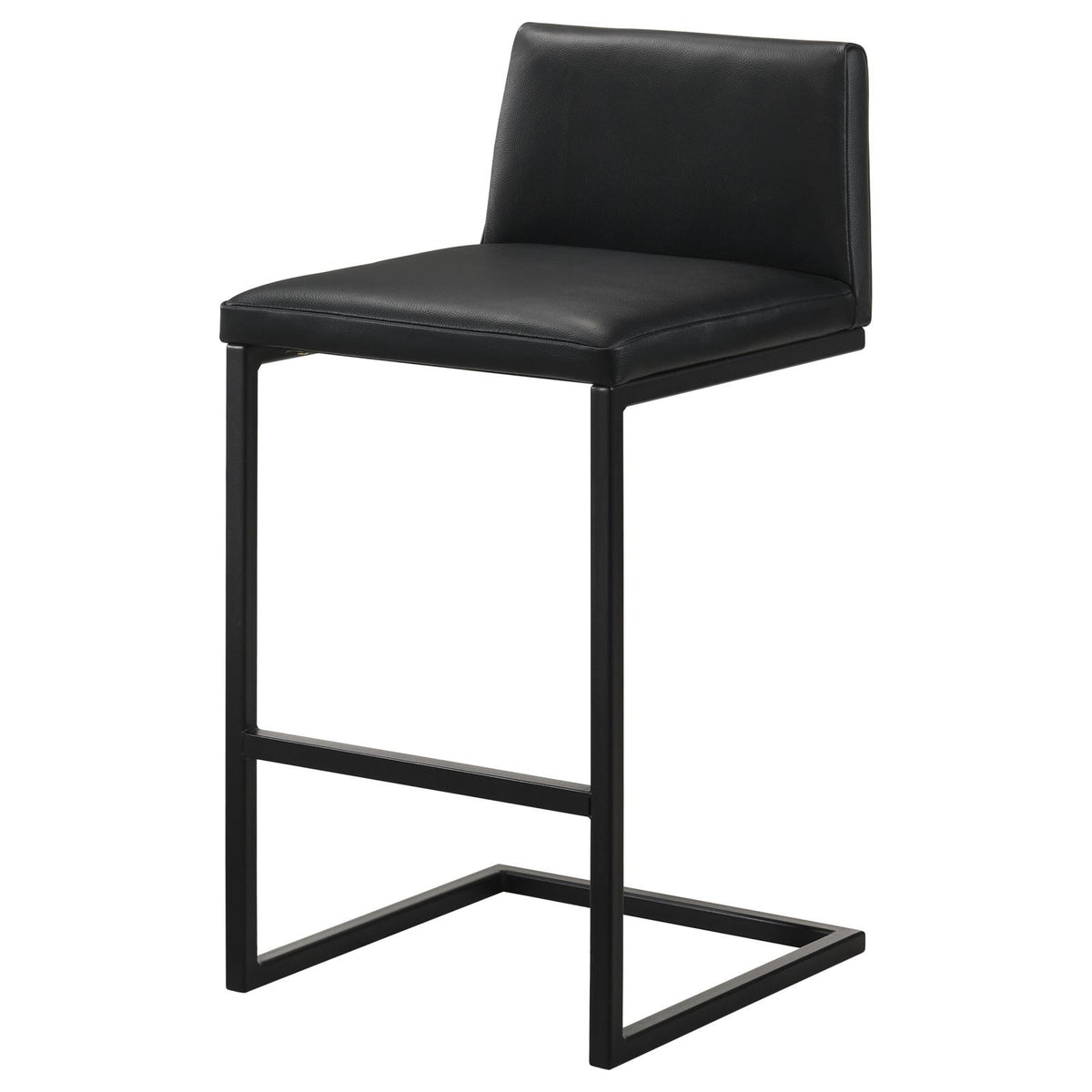 Vardon Genuine Leather Bar Stool Black (Set of 2)