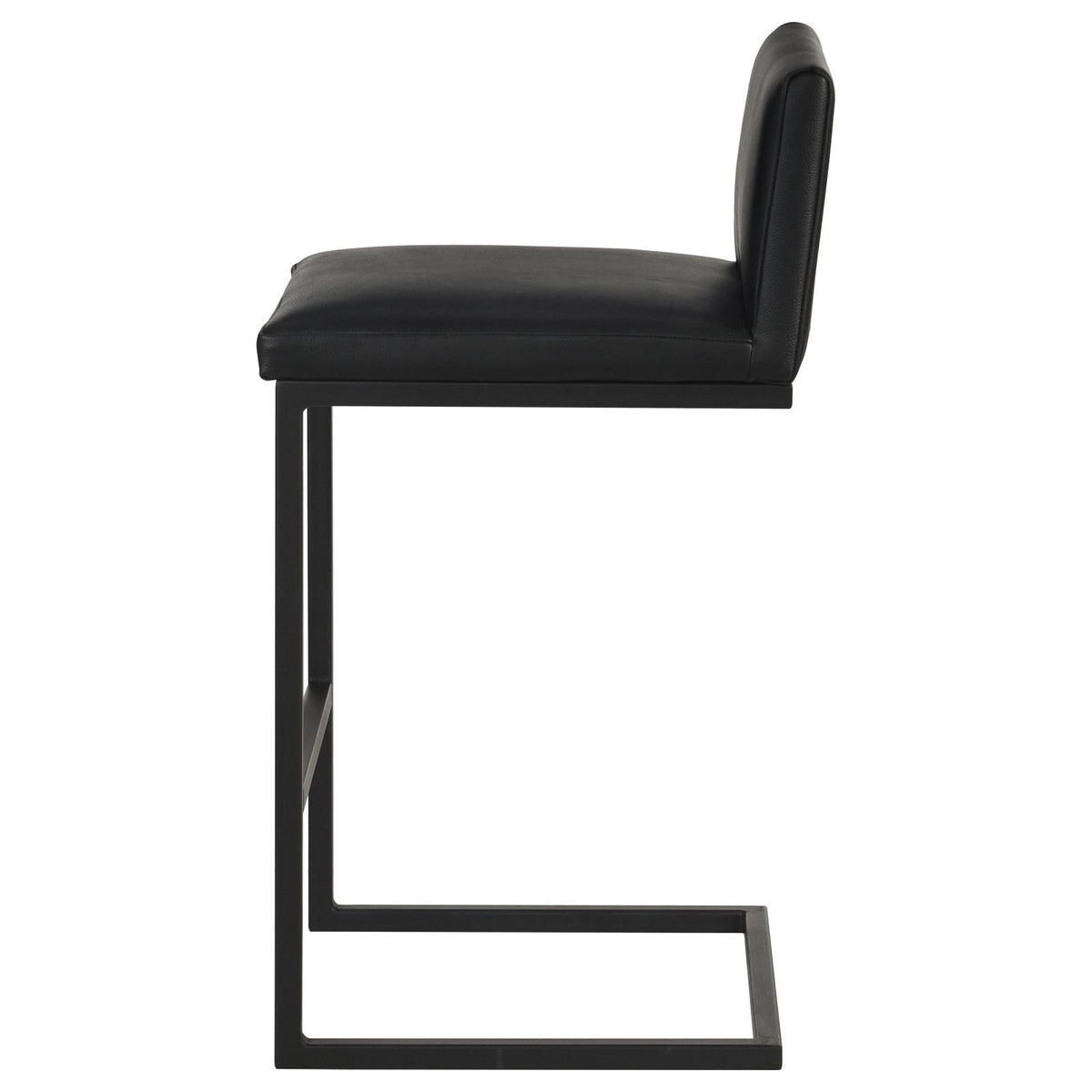 Vardon Genuine Leather Bar Stool Black (Set of 2)