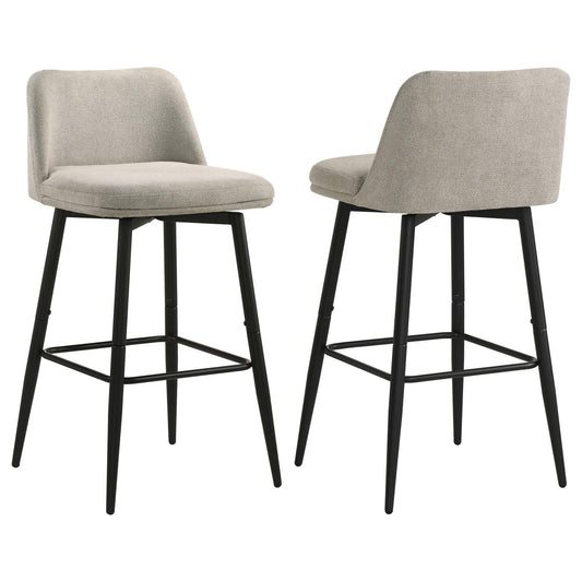Mellor Fabric Upholstered Swivel Bar Chair Slate Brown (Set of 2)