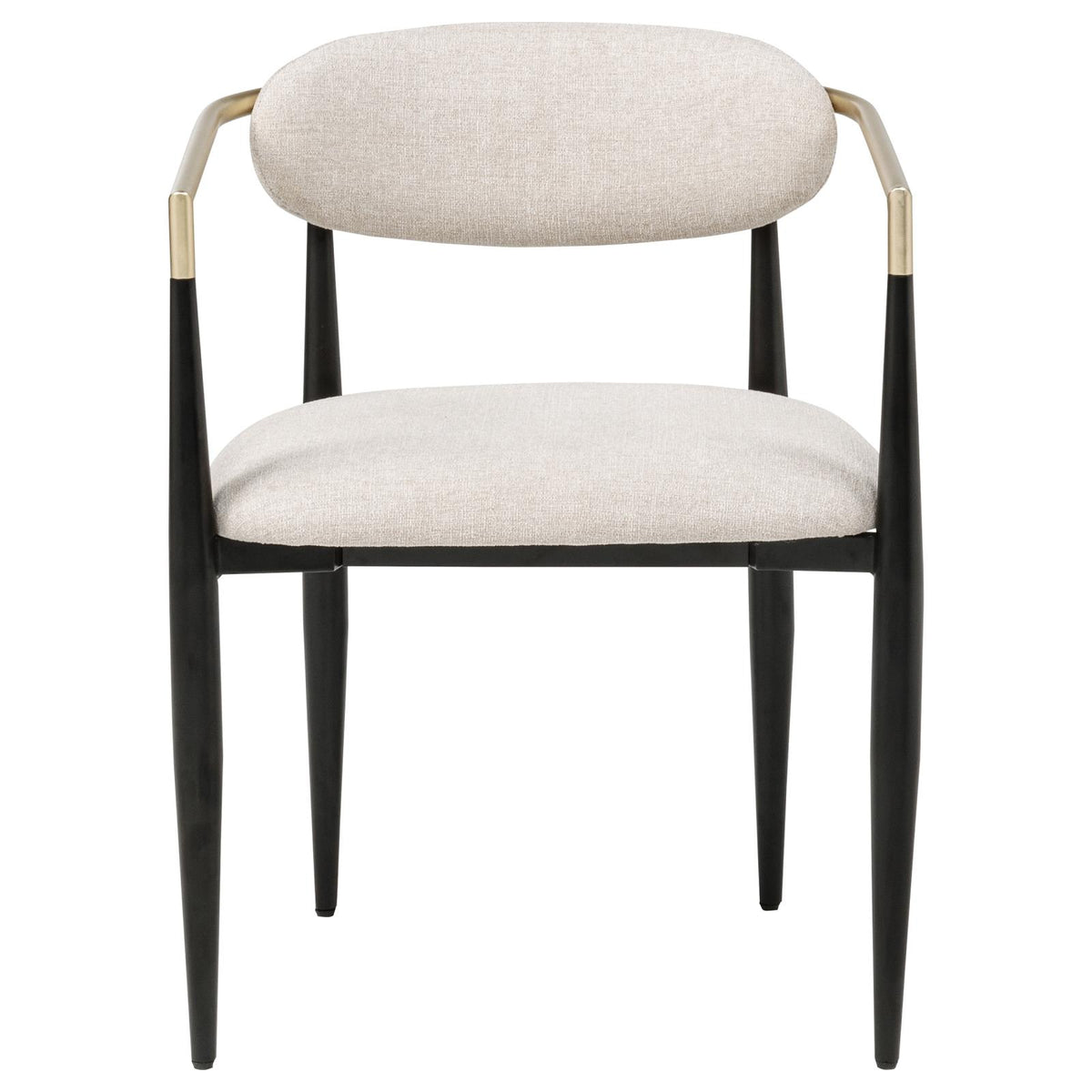 Bradbury Fabric Upholstered Dining Arm Chair Beige (Set of 2)