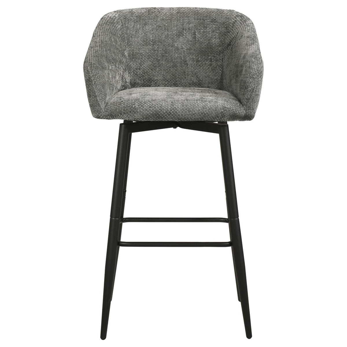 Rainer Fabric Upholstered Swivel Bar Chair Charcoal (Set of 2)