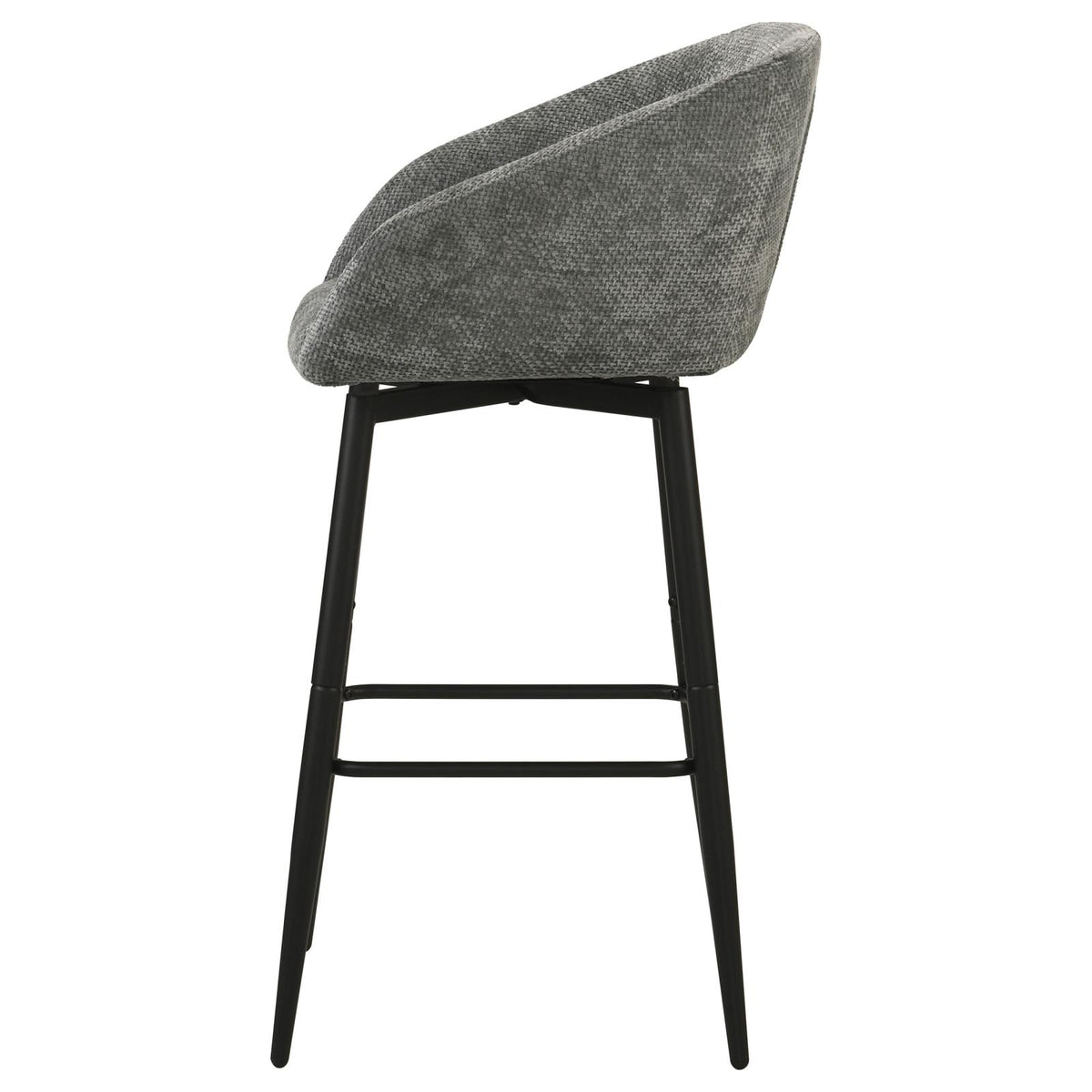 Rainer Fabric Upholstered Swivel Bar Chair Charcoal (Set of 2)