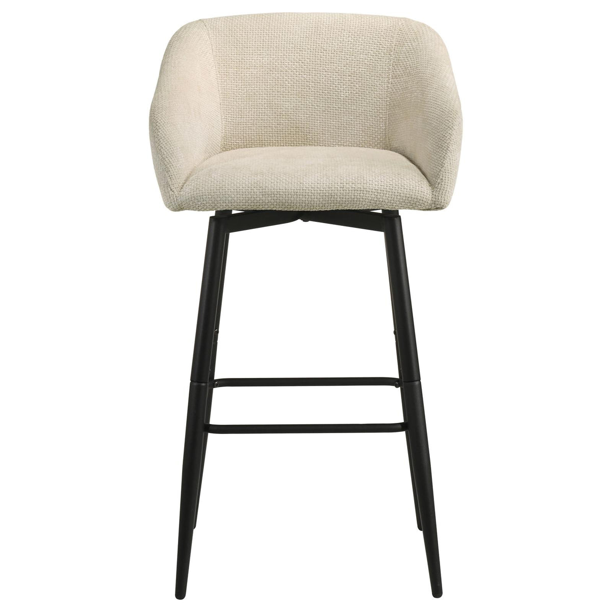 Rainer Fabric Upholstered Swivel Bar Chair Cream (Set of 2)