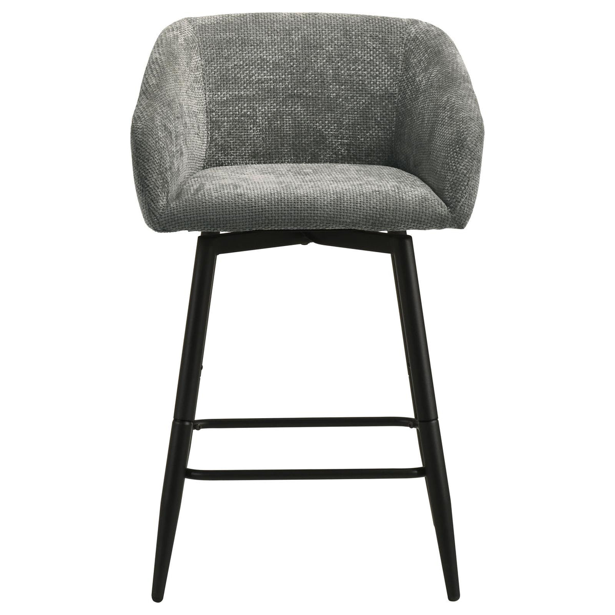 Rainer Fabric Upholstered Swivel Counter Height Chair Charcoal (Set of 2)