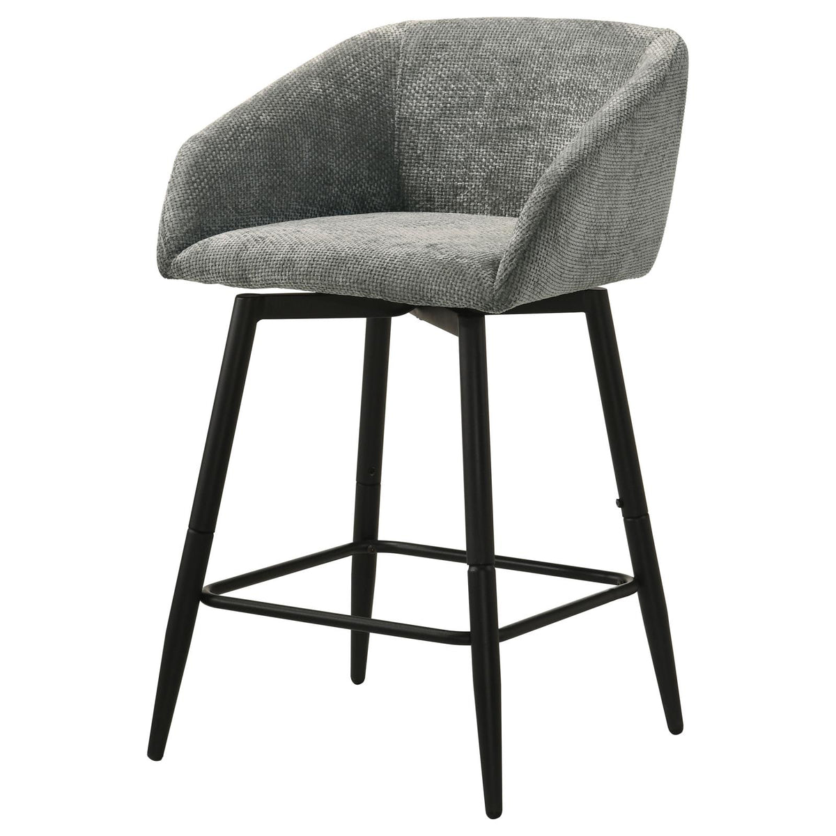 Rainer Fabric Upholstered Swivel Counter Height Chair Charcoal (Set of 2)
