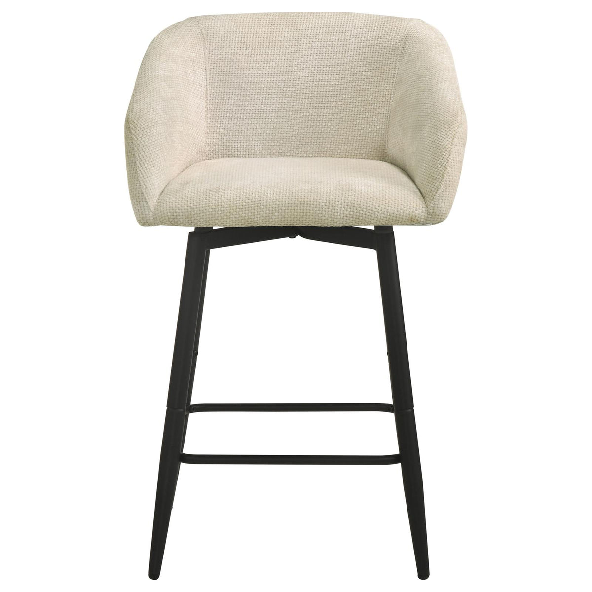 Rainer Fabric Upholstered Swivel Counter Height Chair Cream (Set of 2)