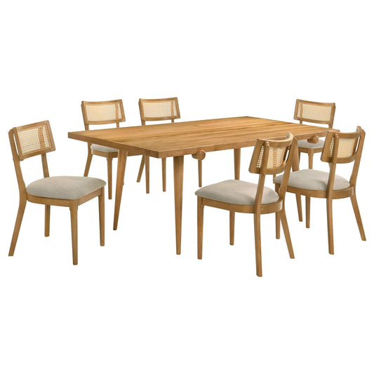 Fabra 79-inch Rectangular Dining Set Honey Wheat