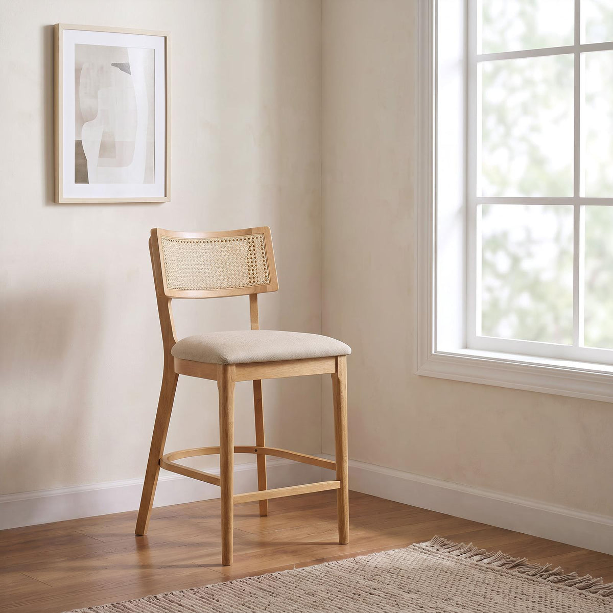 Fabra Cane Back Counter Height Chair Honey Wheat (Set of 2)