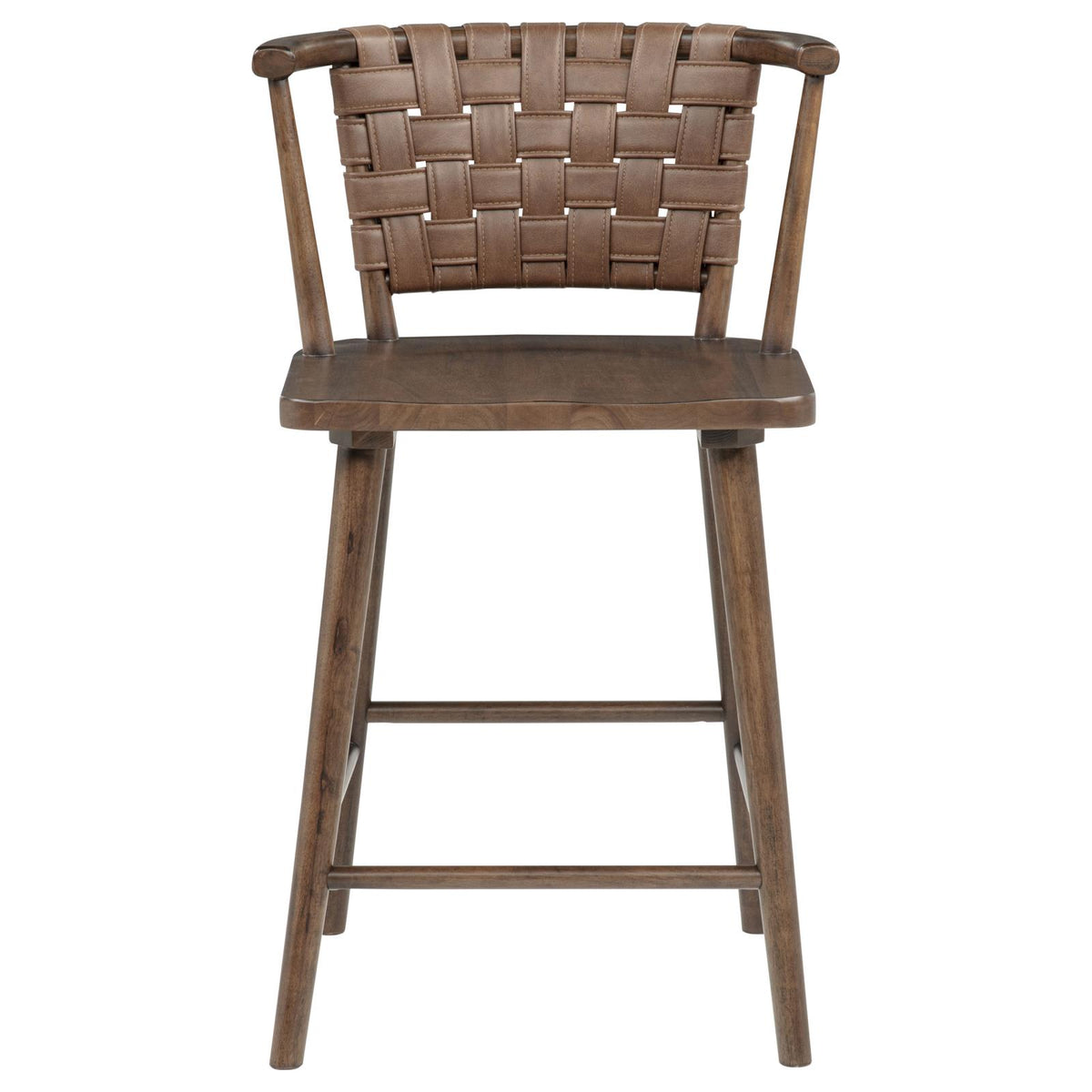Tallis Woven Leatherette Back Counter Chair Brown (Set of 2)