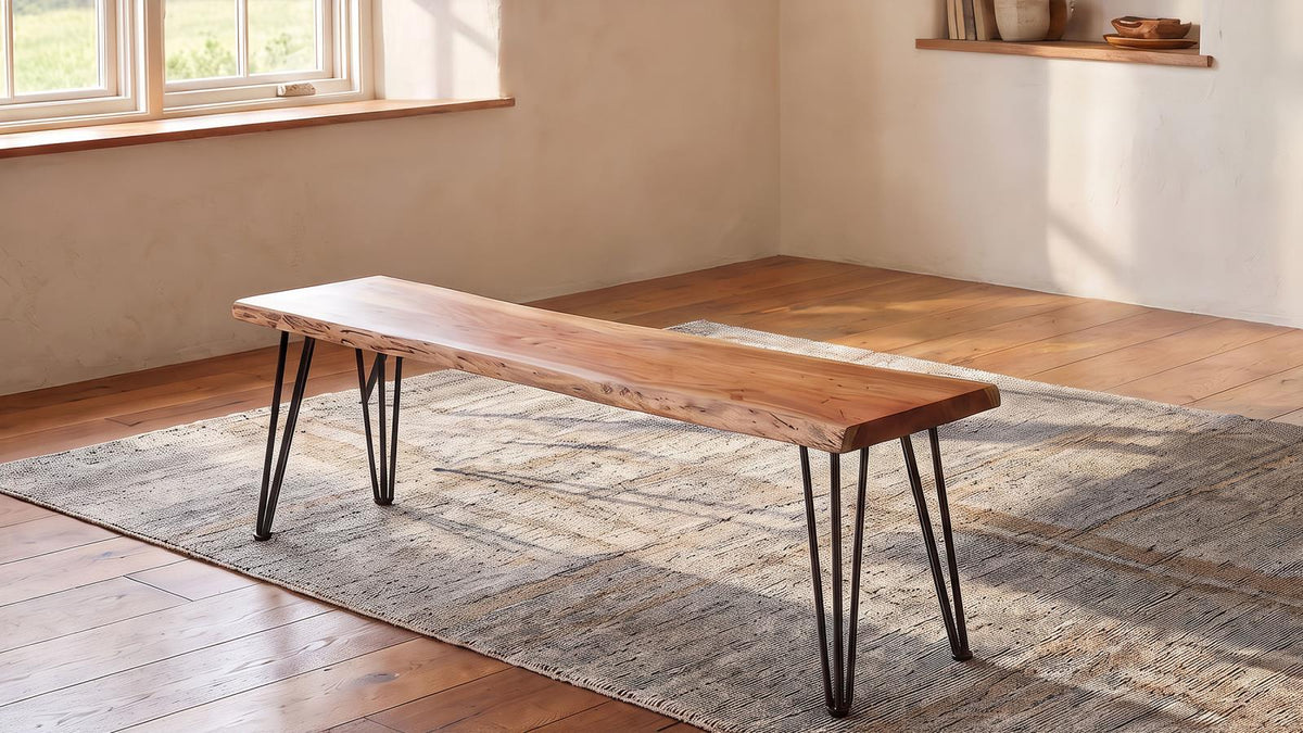 Sherman Wood Dining Bench Natural Acacia