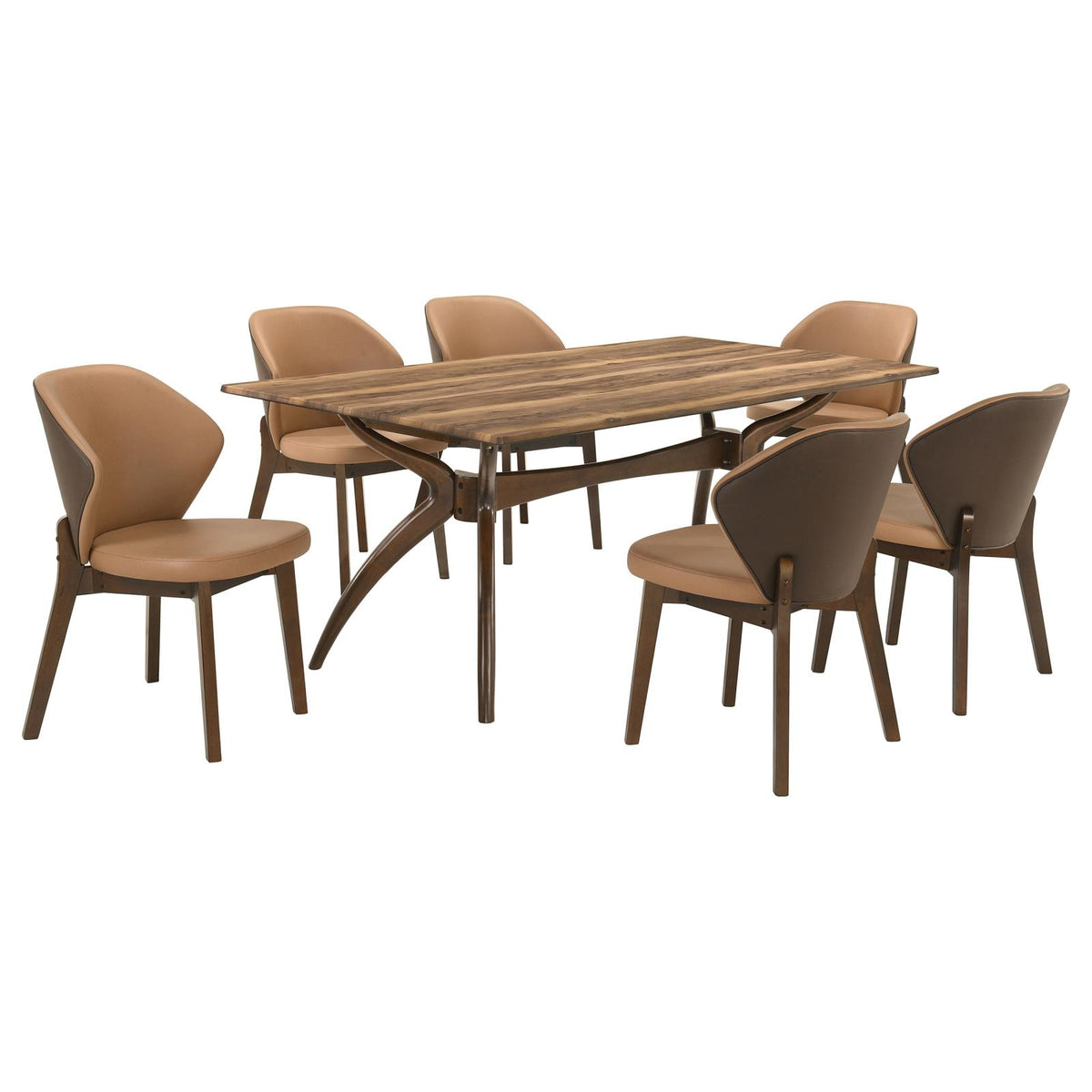 Randolph Smart Top Rectangular Dining Set Sheesham and Brown