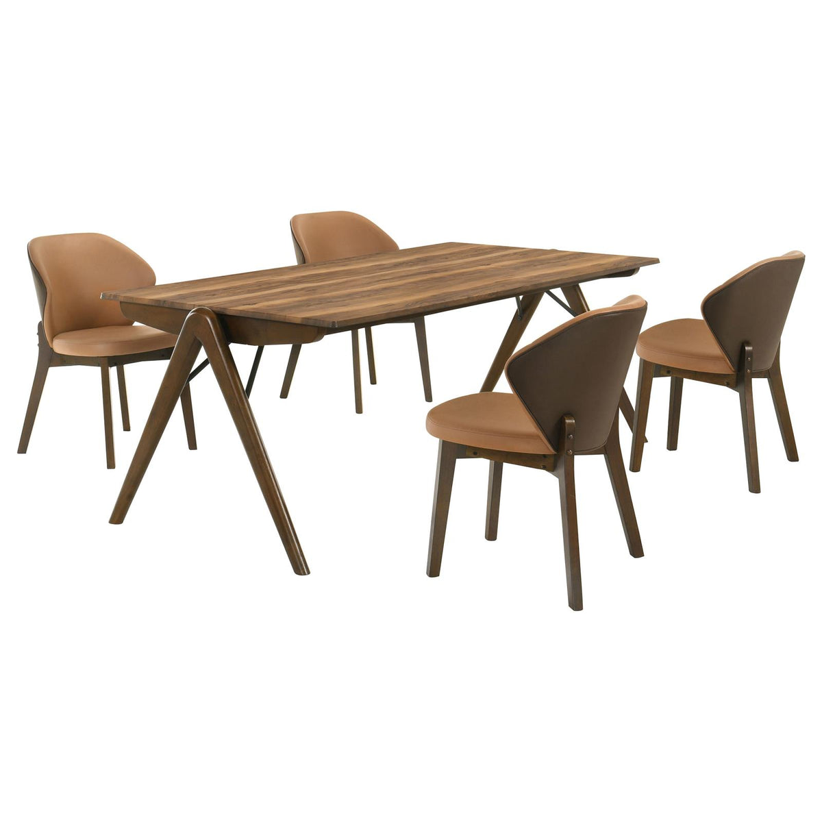 Randolph Smart Top Rectangular Dining Set Sheesham and Brown