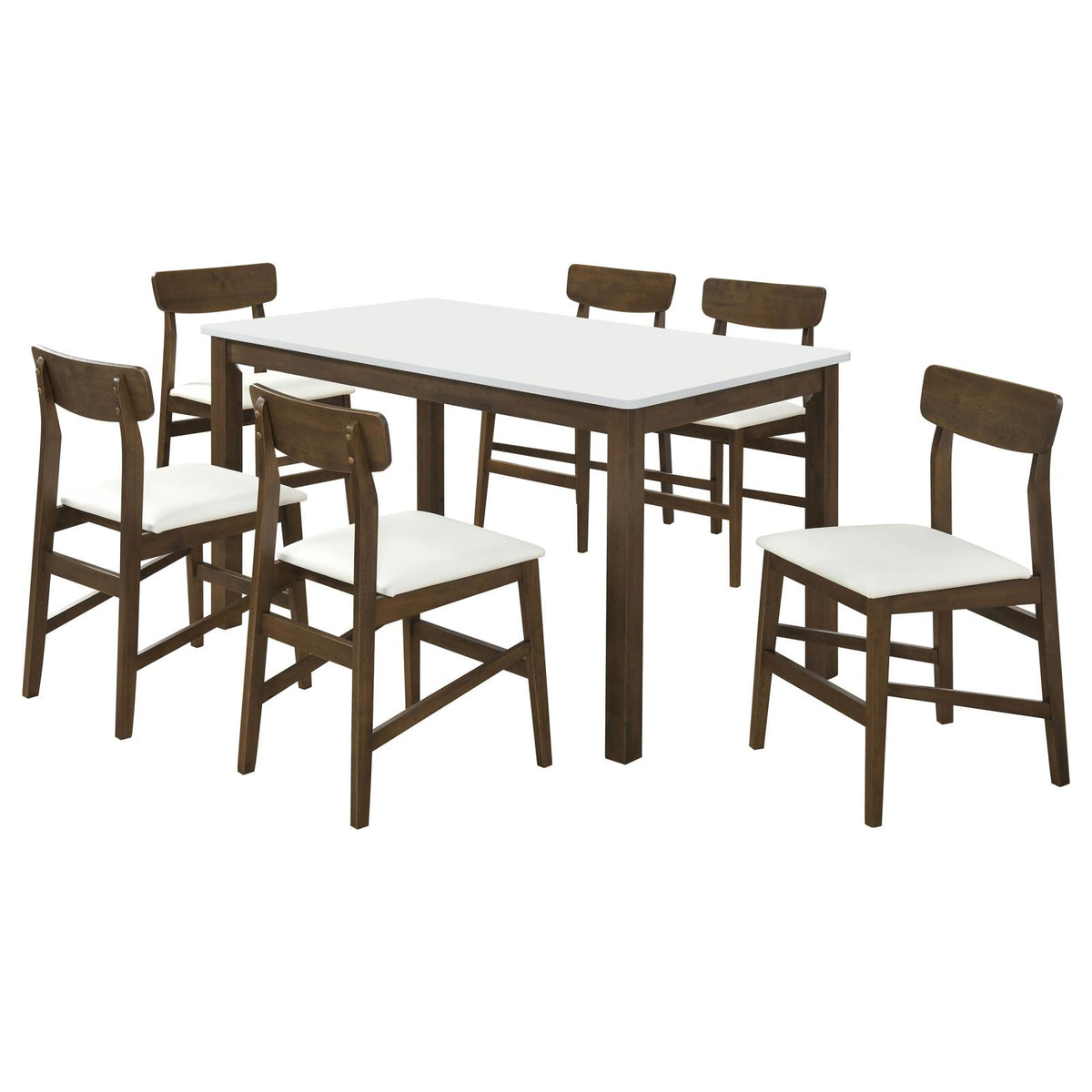 Merrin 55-inch Rectangular Dining Set Off White and Walnut