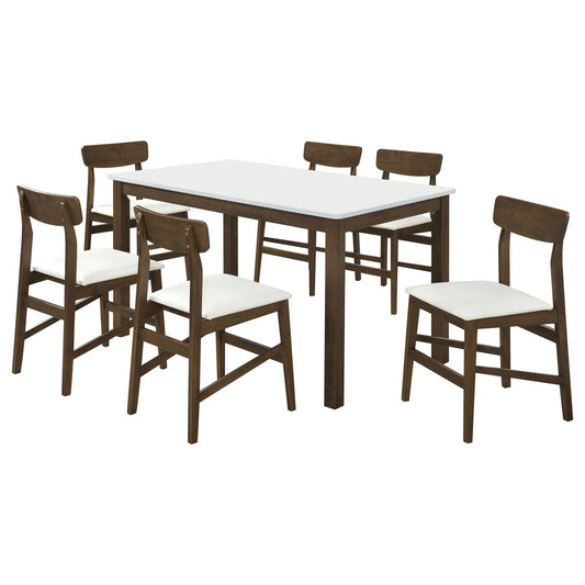Merrin 55-inch Rectangular Dining Set Off White and Walnut