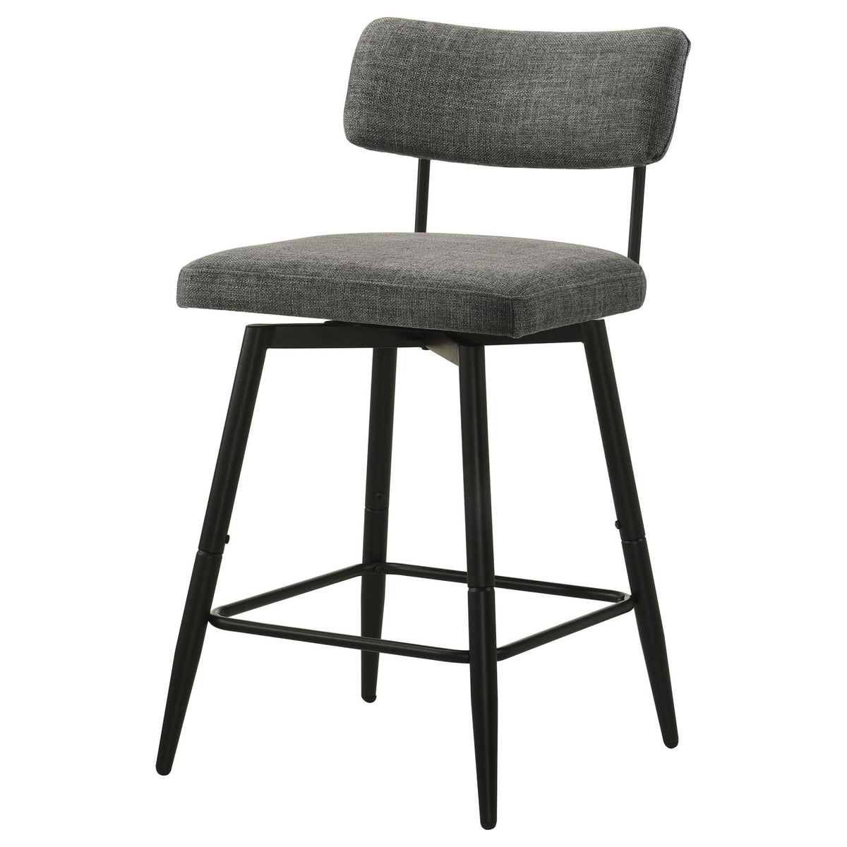 Levine Fabric Upholstered Swivel Counter Chair Grey (Set of 2)
