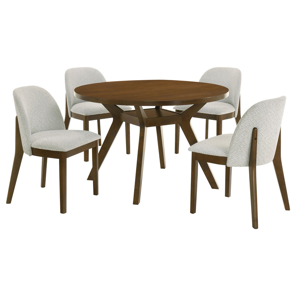 Mueller 48-inch Round Dining Set Brown and Beige