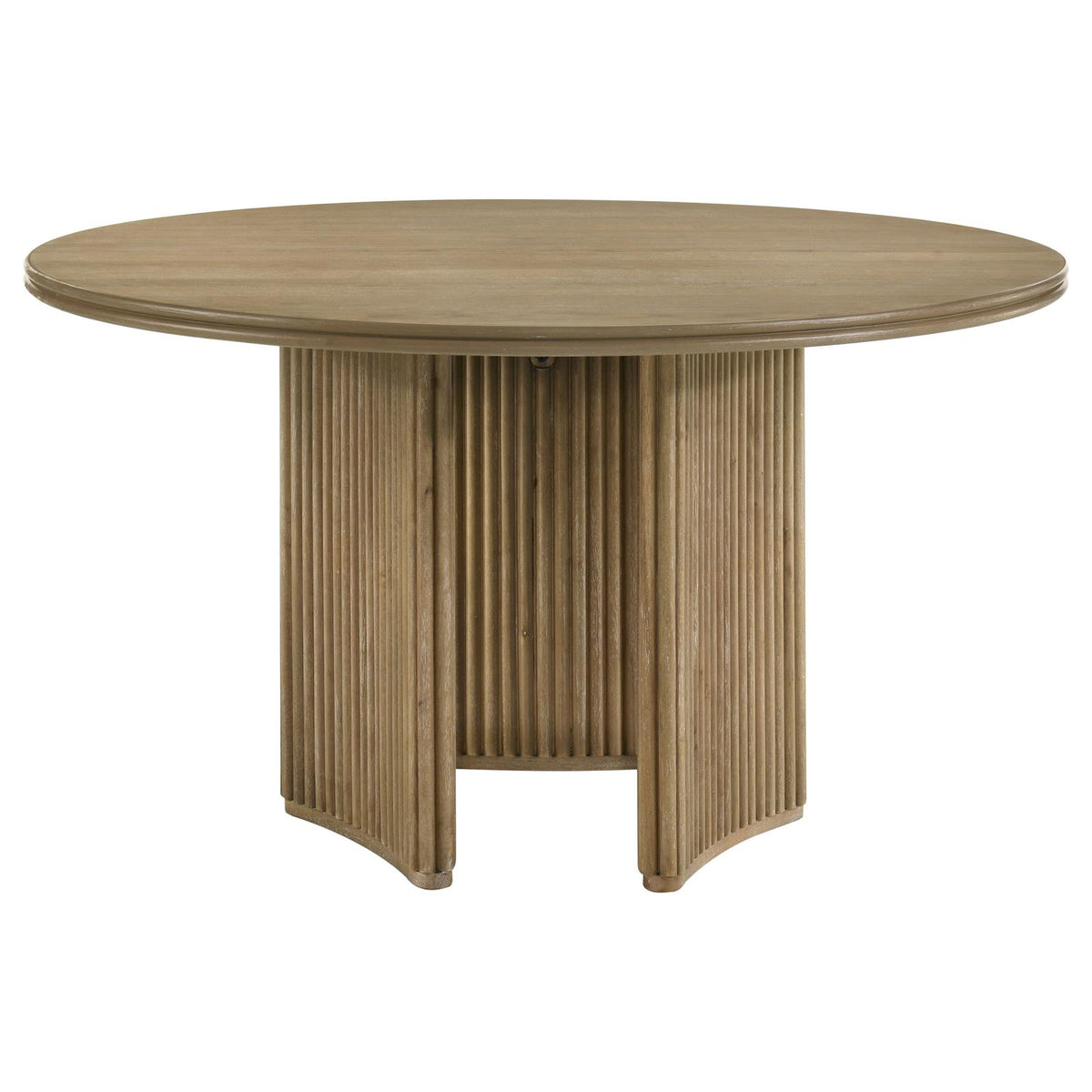Adina Round Dining Table Set Distressed Light Brown