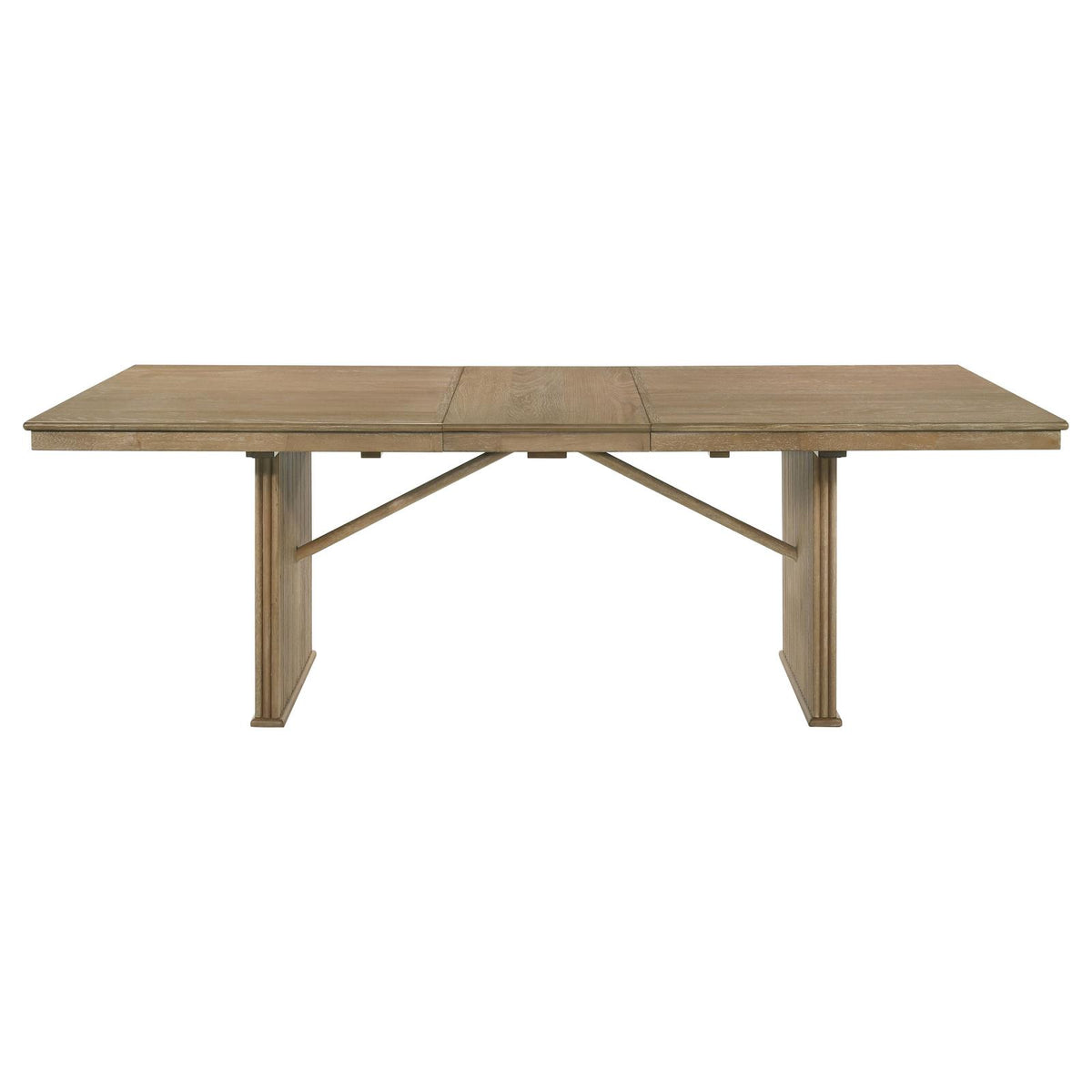 Adina Extension Dining Set Distressed Light Brown