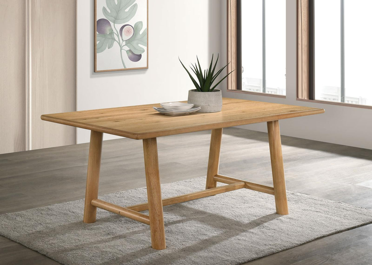 Duncan Rectangular Wood Dining Table Set Washed Oak
