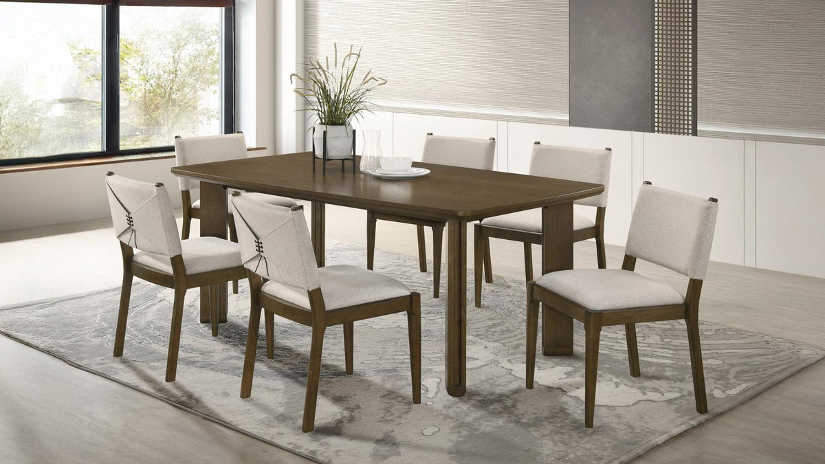 Ottowa Rectangular Wood Dining Room Table Set Brown