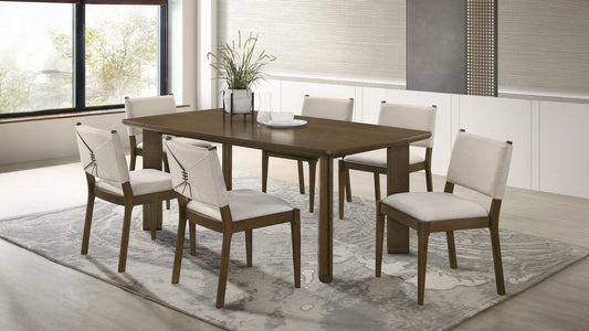 Ottowa Rectangular Wood Dining Room Table Set Brown