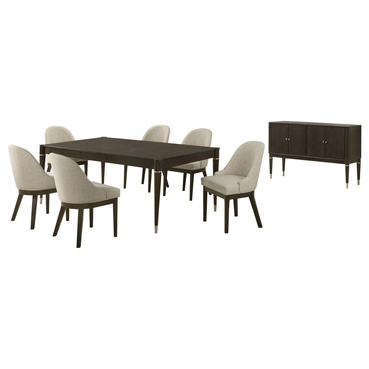 Reseda Dining Set With Sideboard Ash Brown